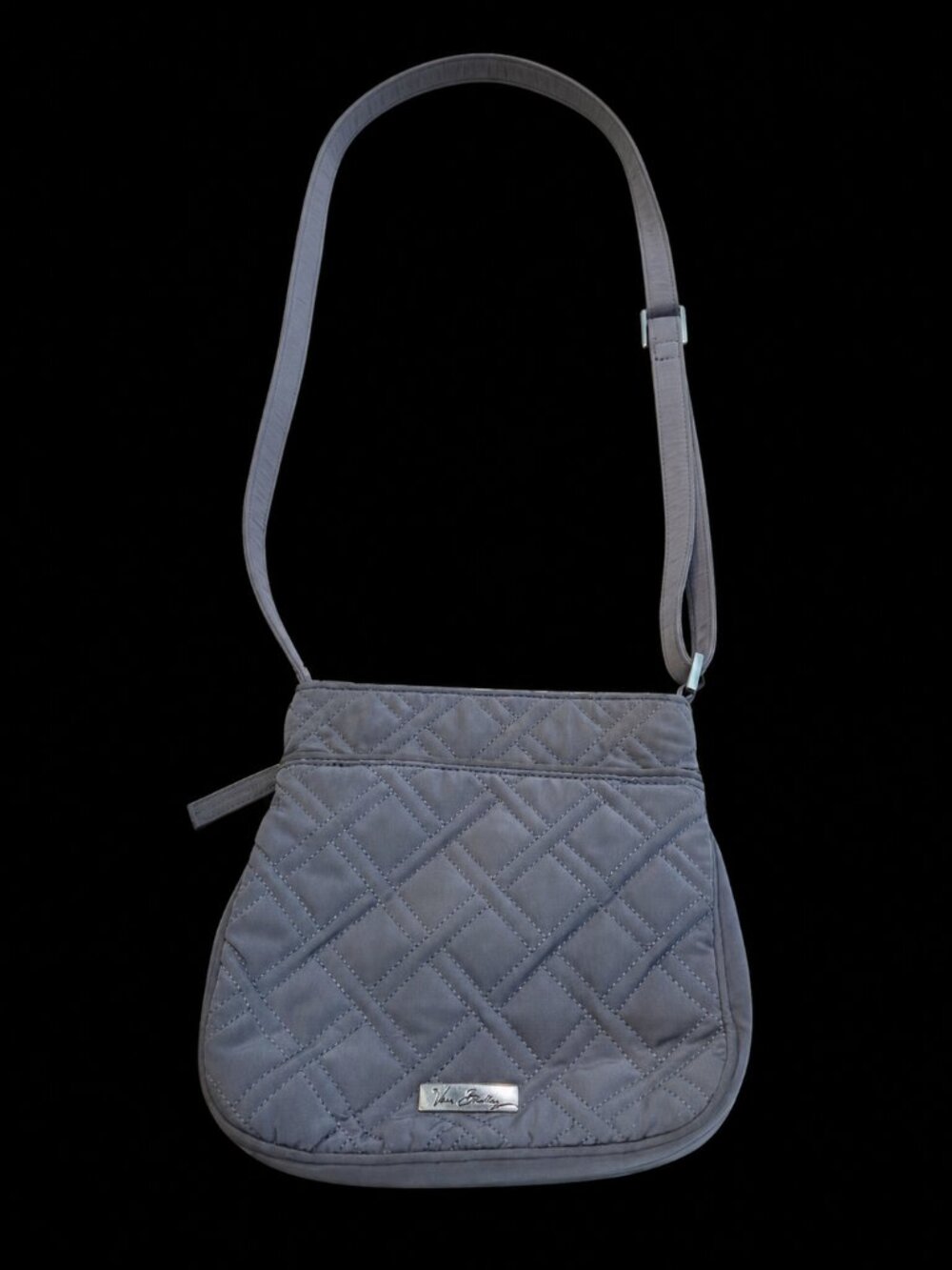 Vera Bradley Gray Quilted Crossbody Bag Adjustable Strap